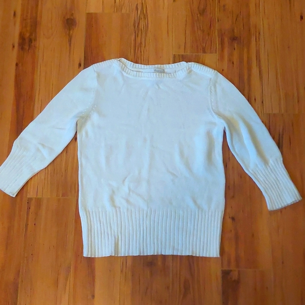 Vtg Marshall Field’s White Cropped Top Sweater XS